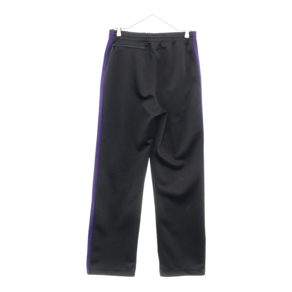 Needles(ニードルス) Track Pant Poly Smooth ポリスムース サイドライン ロゴエンブロイダリー トラックパンツ ブラック/パープル PU1594