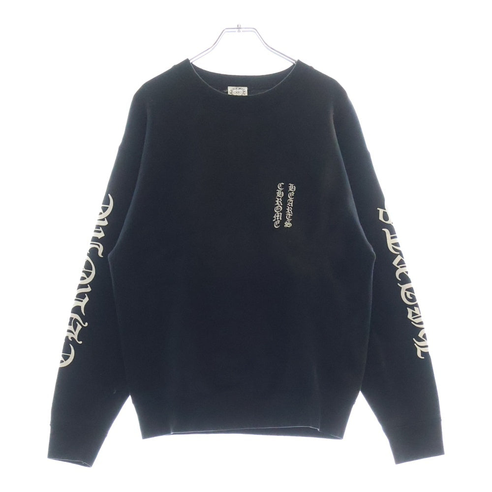 CHROME HEARTS(クロムハーツ) OLD SWT SHRT CREWNECK オールドモデル ロゴプリント クルーネック プルオーバースウェットトレーナー ブラック