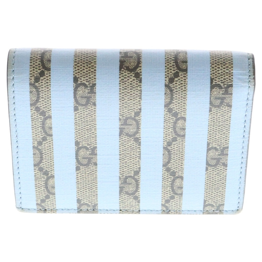 GUCCI(グッチ) GGスプリーム アイスクリーム コンパクトウォレット レディース ブルー/ブラウン 701489