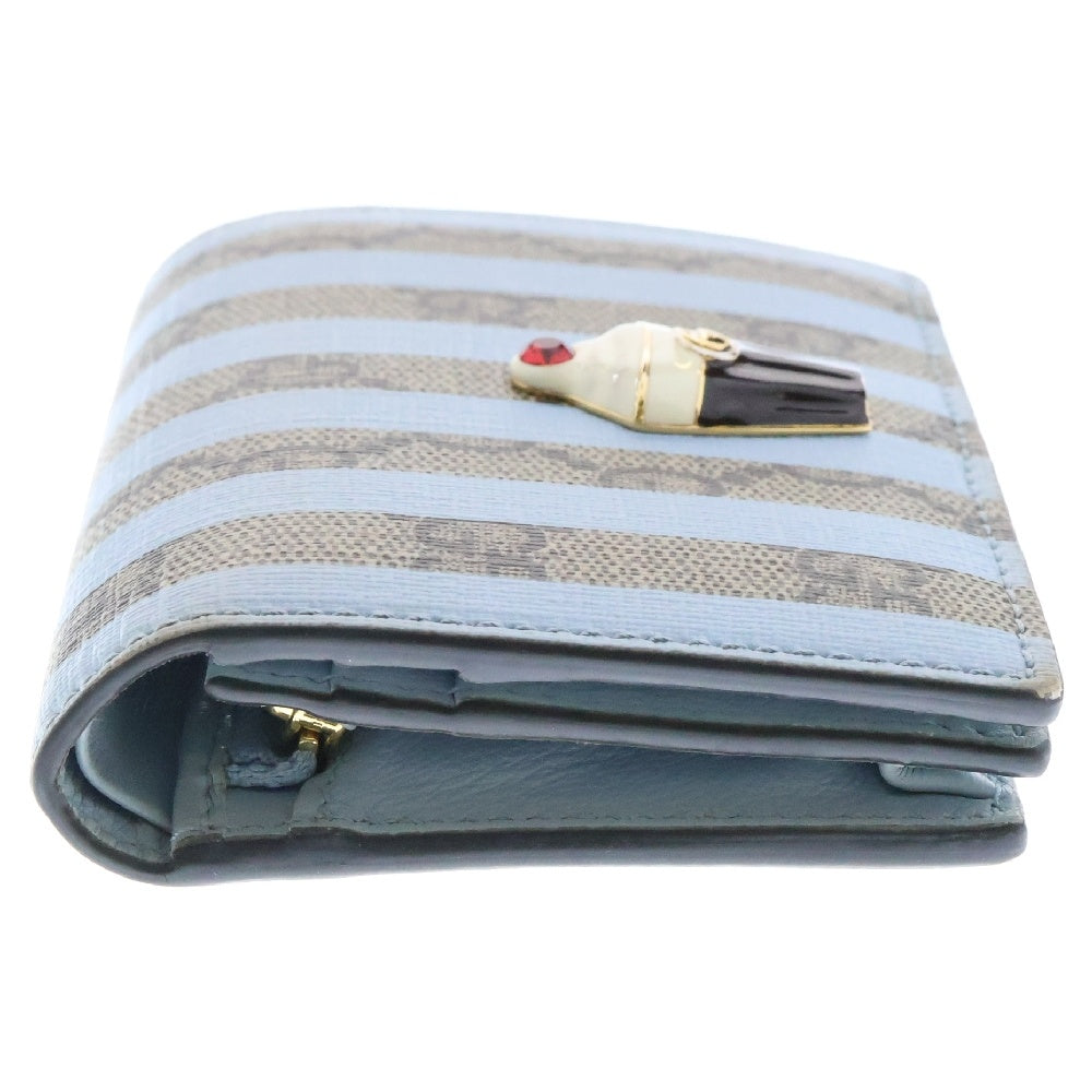 GUCCI(グッチ) GGスプリーム アイスクリーム コンパクトウォレット レディース ブルー/ブラウン 701489