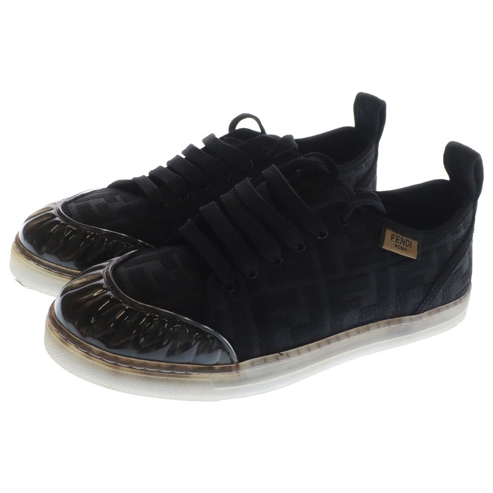FENDI(フェンディ) ズッカ柄 クリアソール ローカットスニーカー ブラック レディース 8E7083