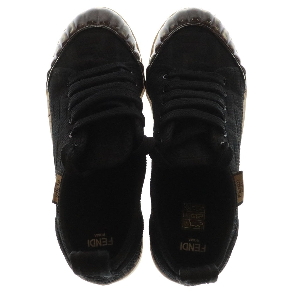 FENDI(フェンディ) ズッカ柄 クリアソール ローカットスニーカー ブラック レディース 8E7083