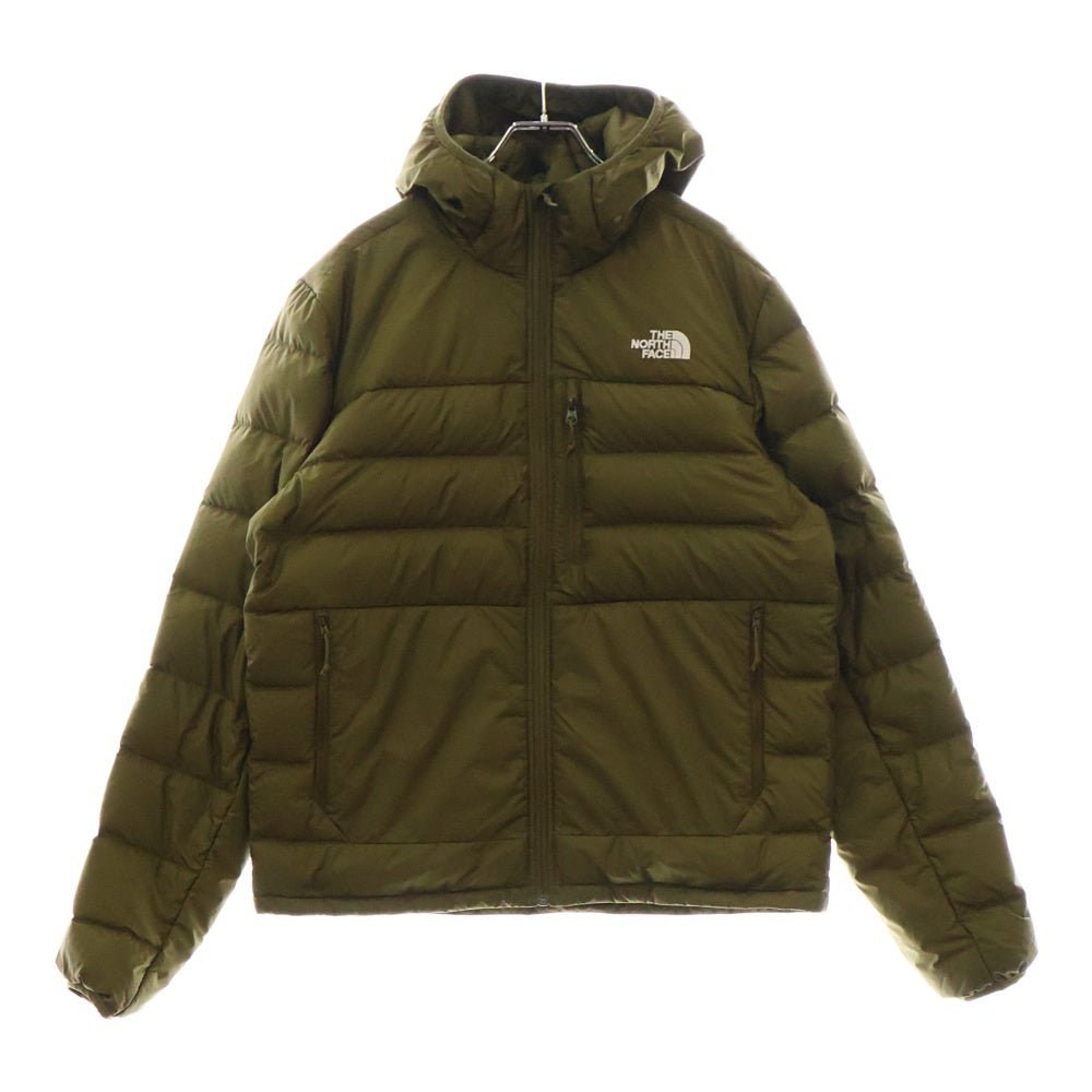 THE NORTH FACE(ザノースフェイス) ACONCAGUA2 アコンカグア フロントロゴ刺繍 フーデッド ダウンジャケット カーキ NF0A4R26