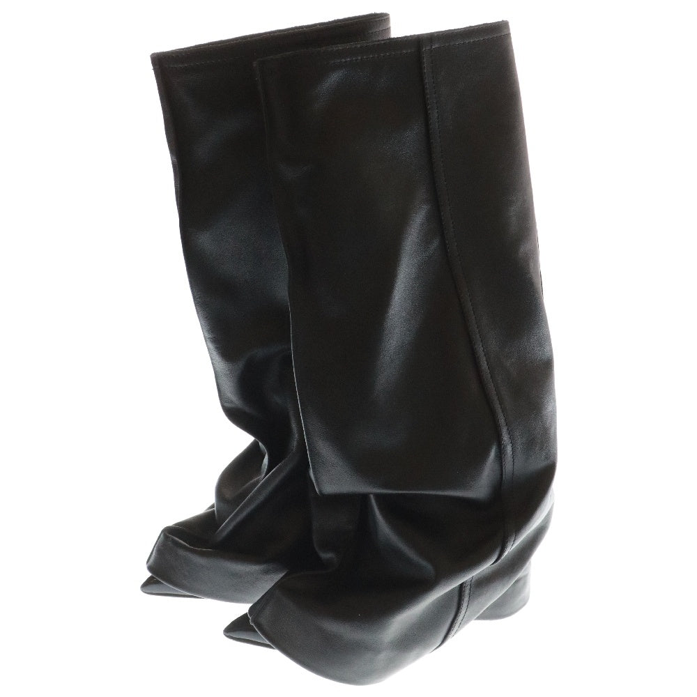 Sacai(サカイ) 24AW LEATHER PANTS MEDIUM BOOTS レザーパンツミディアムブーツ ブラック レディース 24-07602