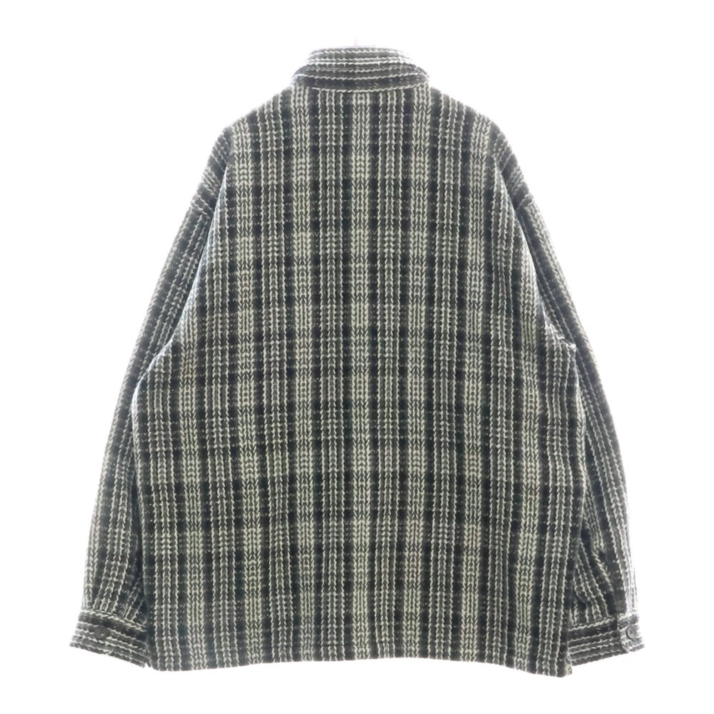 SUPREME(シュプリーム) 22AW Heavy Flannel Shirt ロゴ刺繍 チェック総柄 ヘビー フランネル ロングスリーブ 長袖シャツ グレー