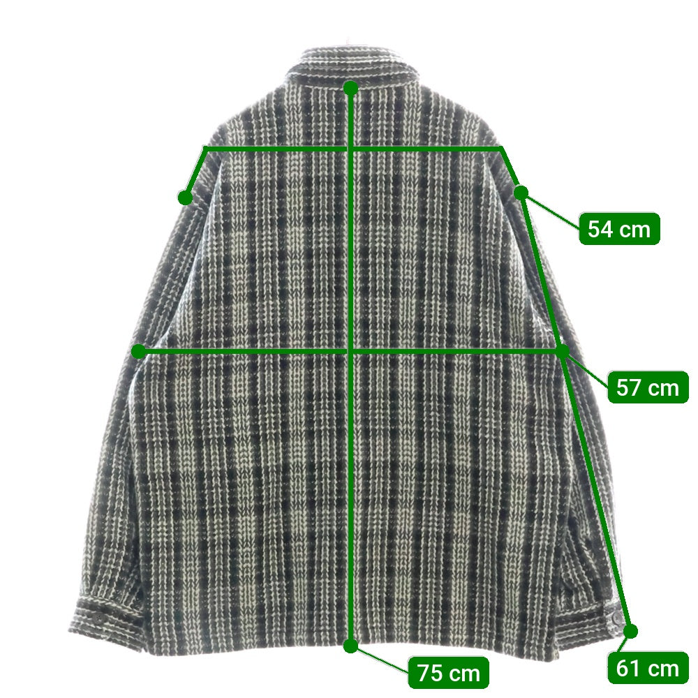 SUPREME(シュプリーム) 22AW Heavy Flannel Shirt ロゴ刺繍 チェック総柄 ヘビー フランネル ロングスリーブ 長袖シャツ グレー