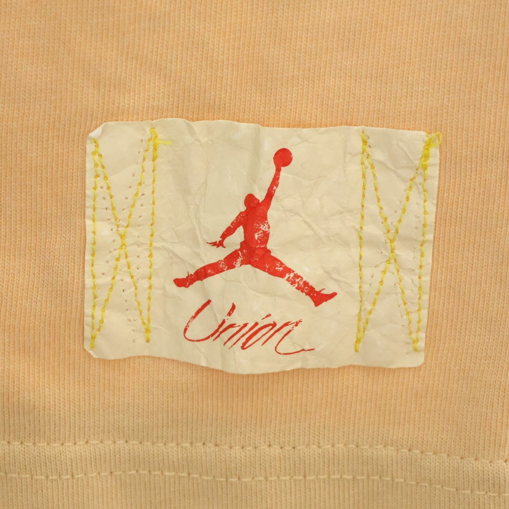 NIKE(ナイキ) ×UNION JORDAN BRAND ユニオン ジョーダンブランド ダメージ加工 ロゴ刺繍 プリント 半袖Tシャツ カットソー ベージュ DM2843-268