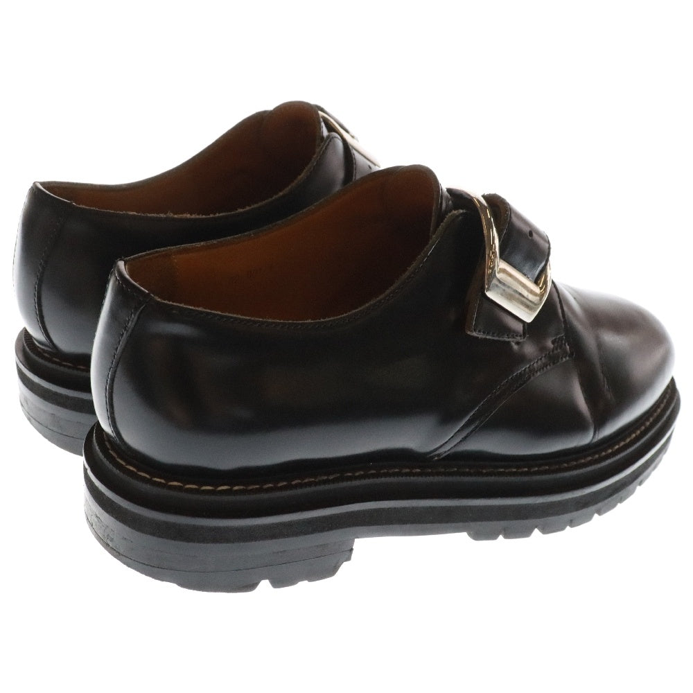 SOE(ソーイ) One Buckle Plain Toe Shoes ワンバックル プレーントゥ レザー シューズ ブラック 1201-02-001