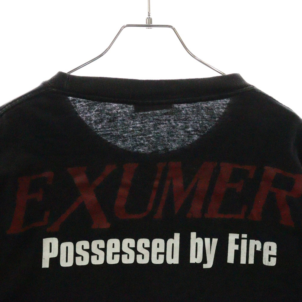VINTAGE(ヴィンテージ) 90S EXUMER プリントクルーネック半袖Tシャツ カットソー ブラック