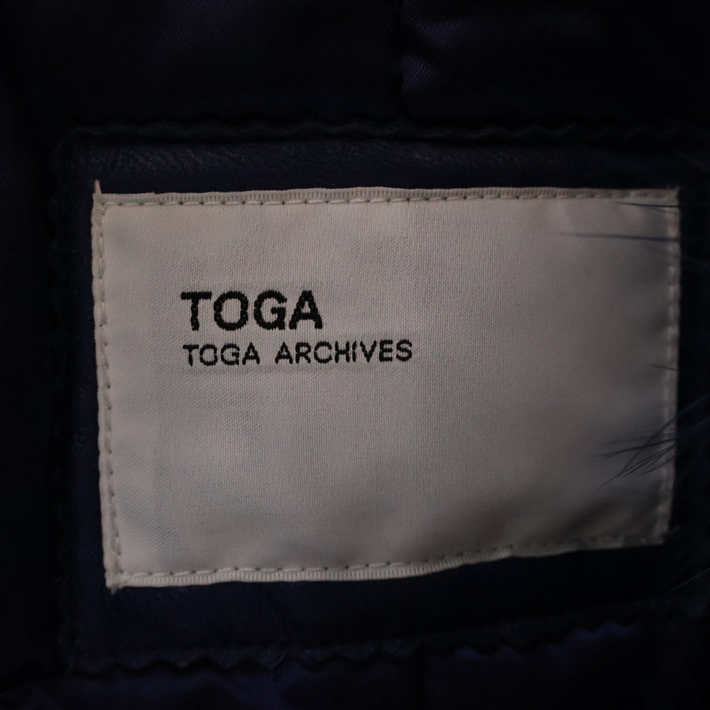 TOGA ARCHIVES(トーガアーカイブス) ターキーファー ショートジャケット ブルー レディース TA62-FC047