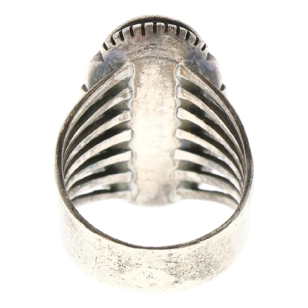 INDIAN JEWELRY(インディアンジュエリー) ナバホ族 Howard Nelson ハワードネルソン オーバーレイ オニキス 付き サンバースト シルバーリング