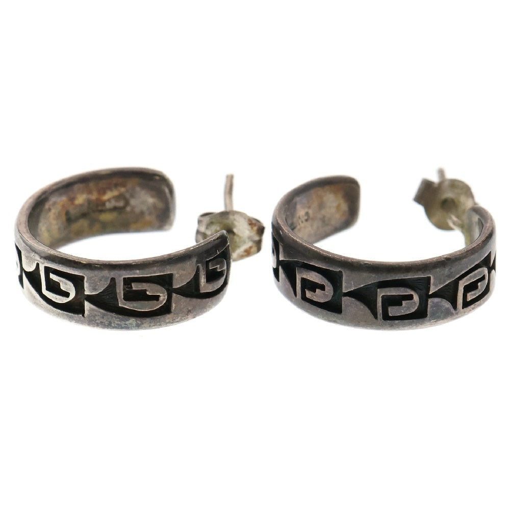 INDIAN JEWELRY(インディアンジュエリー) HOPI Alaric Polequaptewa ホピ族 アーリック ポリクアプテァワ フック ピアス セット シルバー