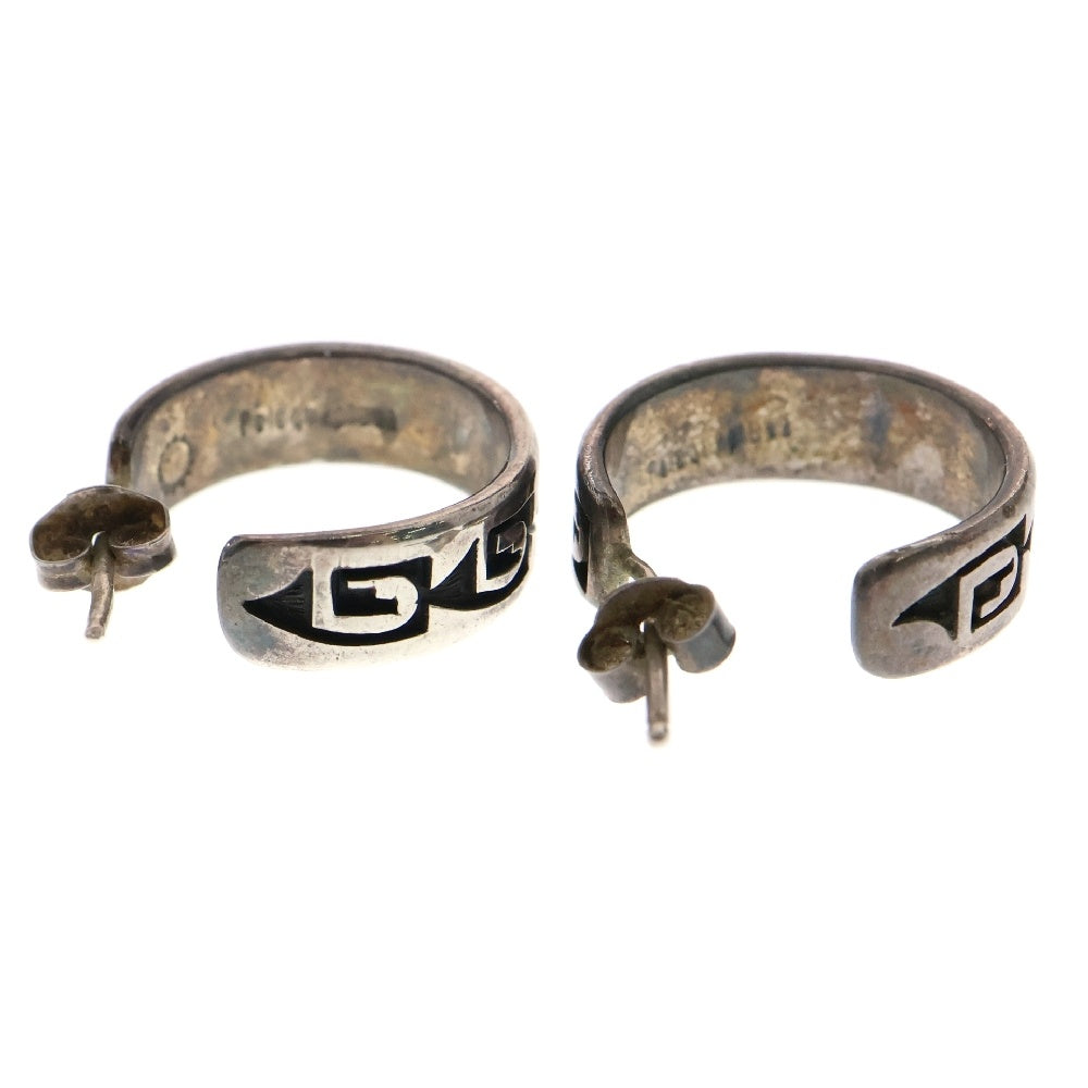 INDIAN JEWELRY(インディアンジュエリー) HOPI Alaric Polequaptewa ホピ族 アーリック ポリクアプテァワ フック ピアス セット シルバー