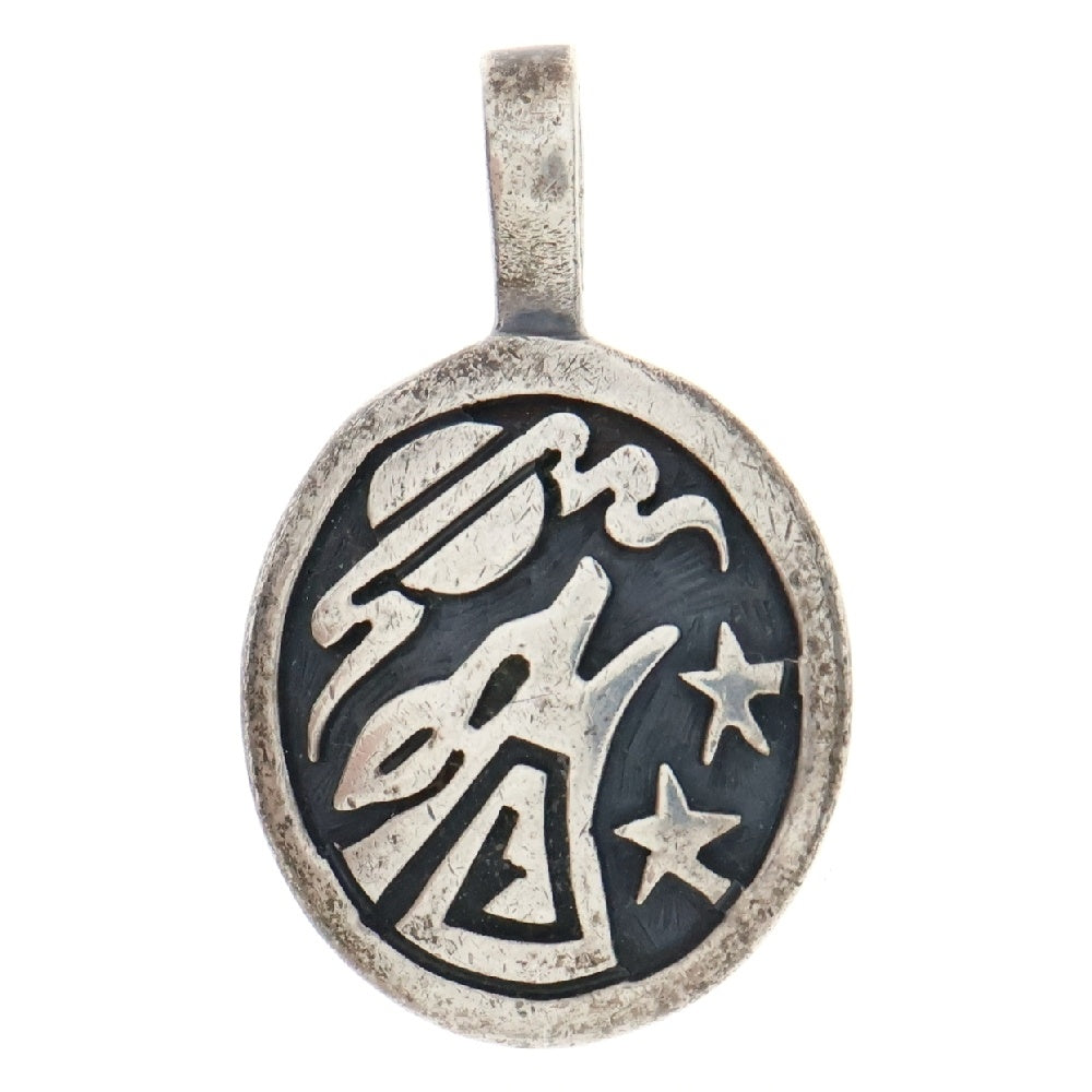INDIAN JEWELRY(インディアンジュエリー) HOPI CW ホピ族 シェリル ワッズワース オーバーレイ リバーシブル ペンダント ネックレストップ シルバー