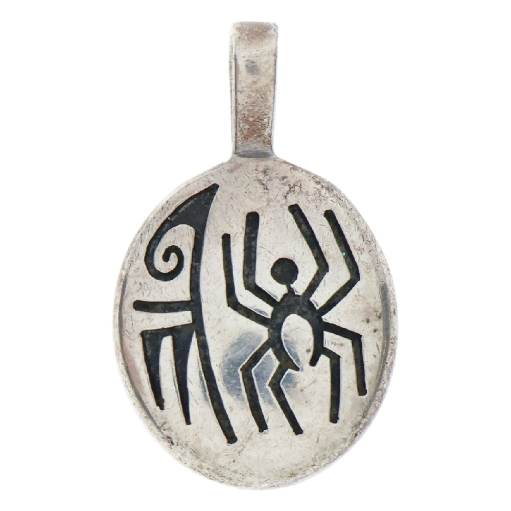 INDIAN JEWELRY(インディアンジュエリー) HOPI CW ホピ族 シェリル ワッズワース オーバーレイ リバーシブル ペンダント ネックレストップ シルバー