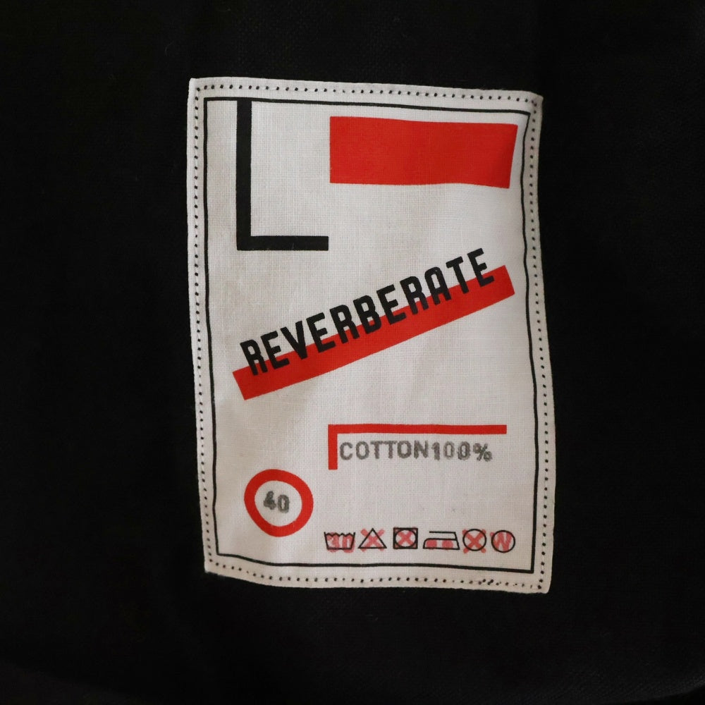 REVERBERATE(リバーバレイト) ノーカラー コットン ロング長袖シャツ ブラック