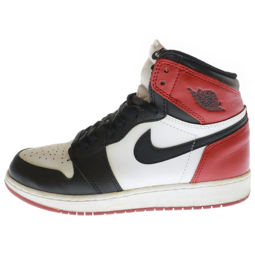 NIKE(ナイキ) AIR JORDAN 1 RETRO HIGH OG BG エアジョーダンワン ハイカットスニーカー ブラック レッド つま黒 US6Y/24cm 575441-125 レディース