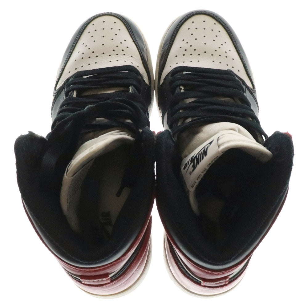NIKE(ナイキ) AIR JORDAN 1 RETRO HIGH OG BG エアジョーダンワン ハイカットスニーカー ブラック レッド つま黒 US6Y/24cm 575441-125 レディース