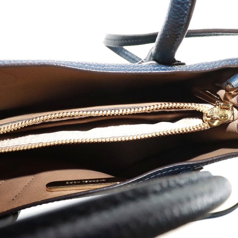 MICHAEL KORS(マイケルコース) スクエア レザー ハンド バッグ ネイビー レディース