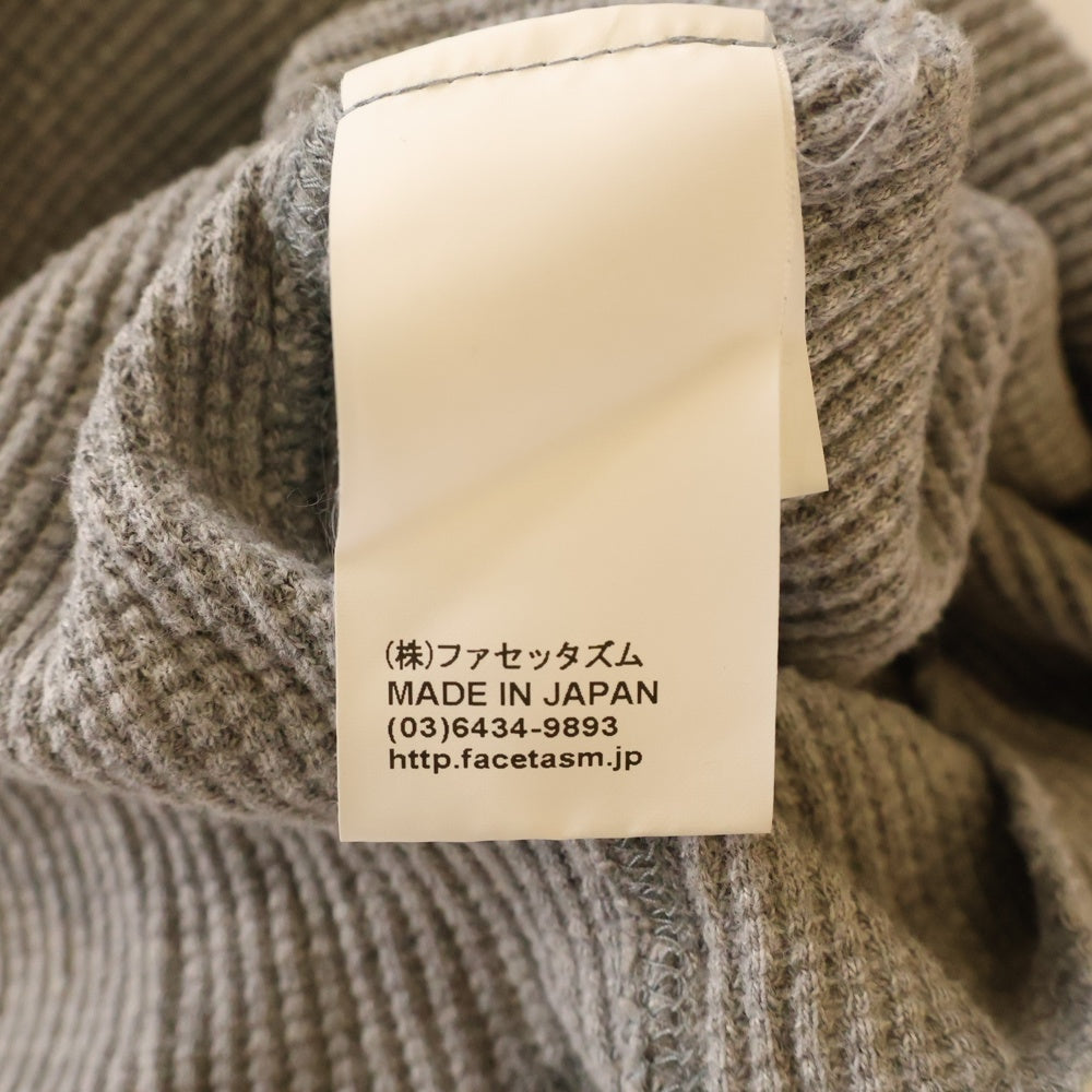 FACETASM(ファセッタズム) 20AW LAYERED LONG SLEEVE TEE レイヤード ドッキング クルーネック長袖Tシャツ カットソー ホワイト/グレー MORK-TEE-U08