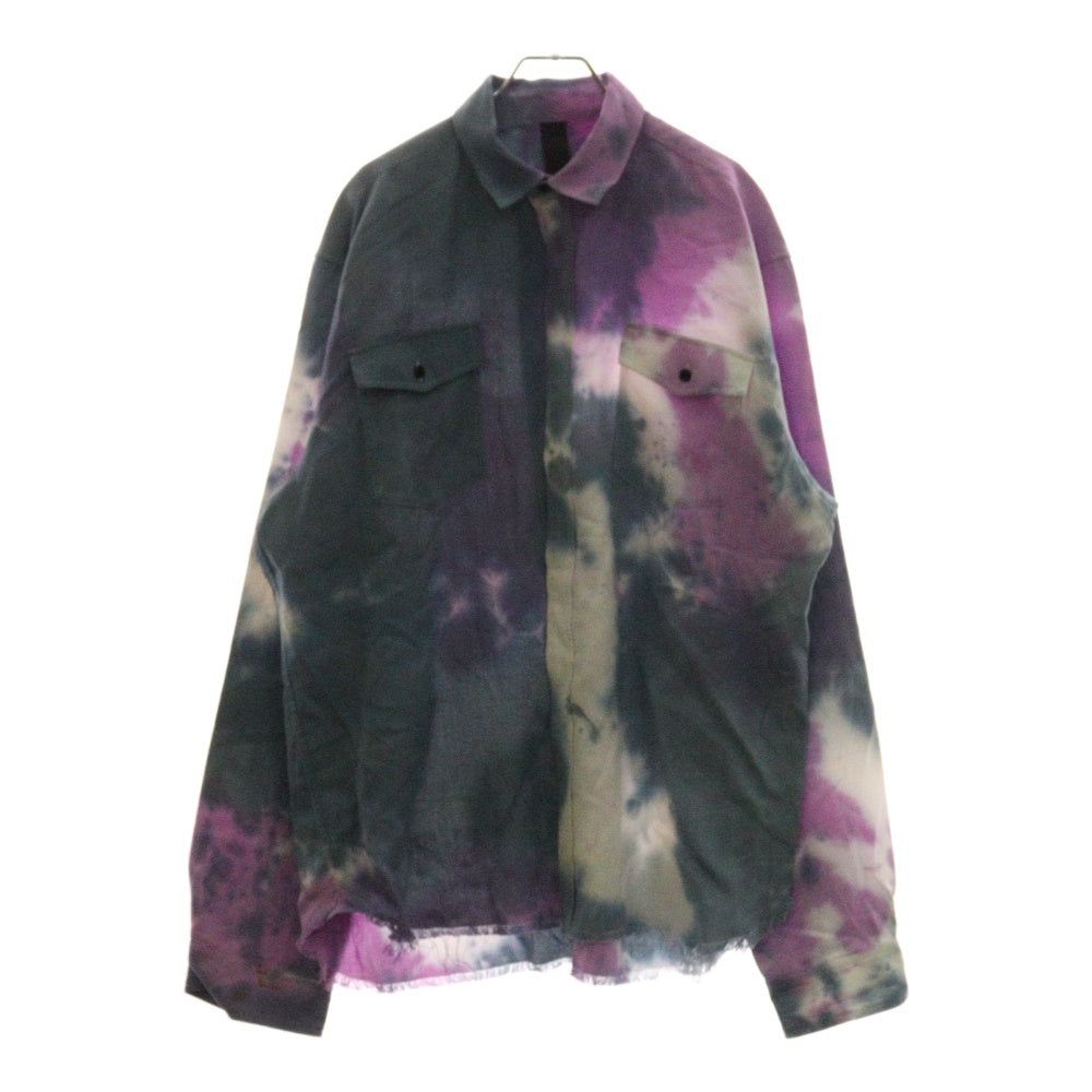 cvtvlist(カタリスト) 21AW ブリーチデザイン カットオフボタンレス 長袖シャツ ブルー/ピンク 21FW0202