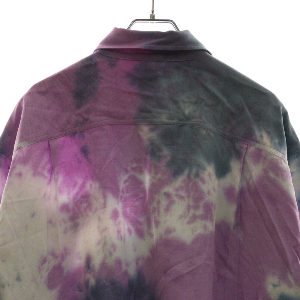 cvtvlist(カタリスト) 21AW ブリーチデザイン カットオフボタンレス 長袖シャツ ブルー/ピンク 21FW0202