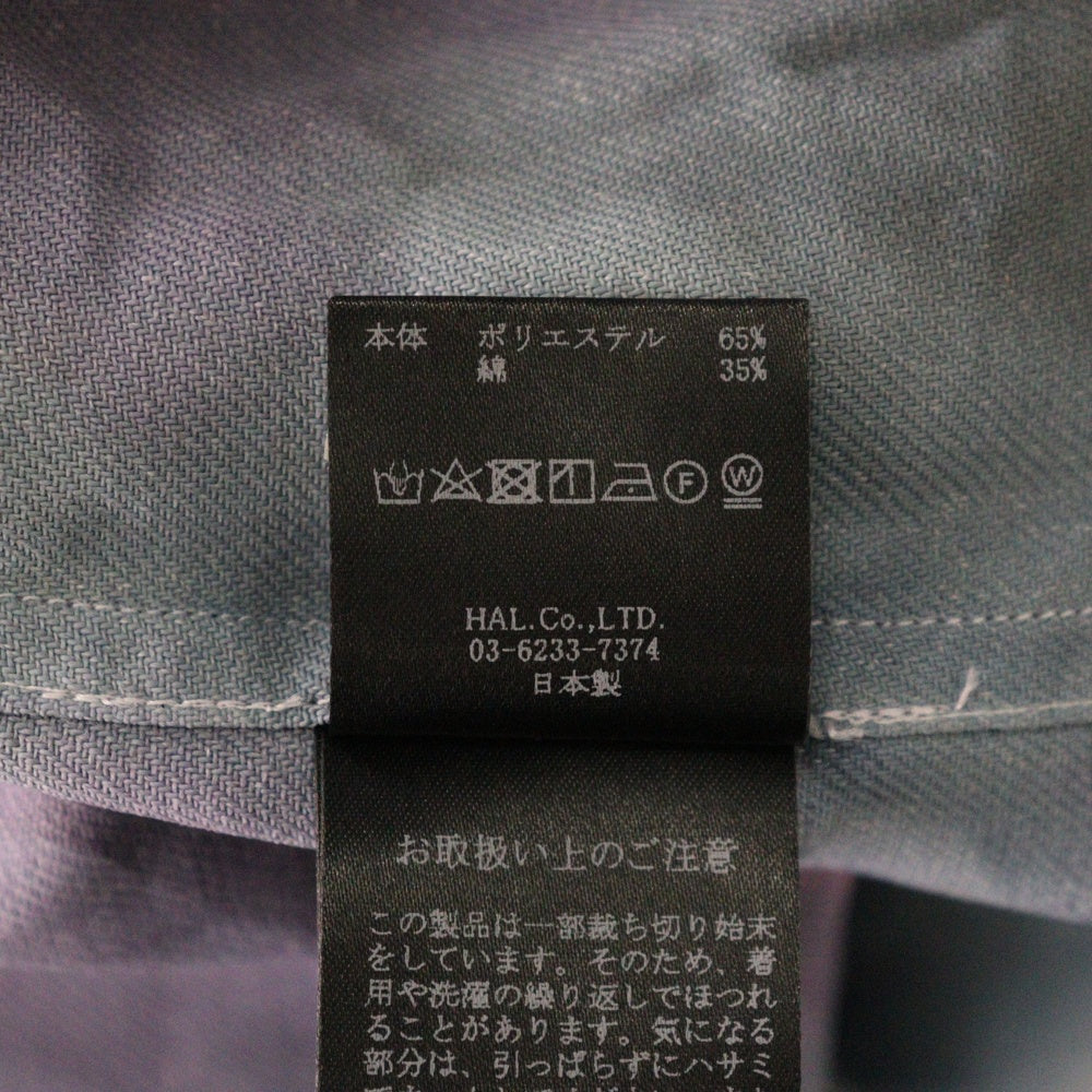 cvtvlist(カタリスト) 21AW ブリーチデザイン カットオフボタンレス 長袖シャツ ブルー/ピンク 21FW0202