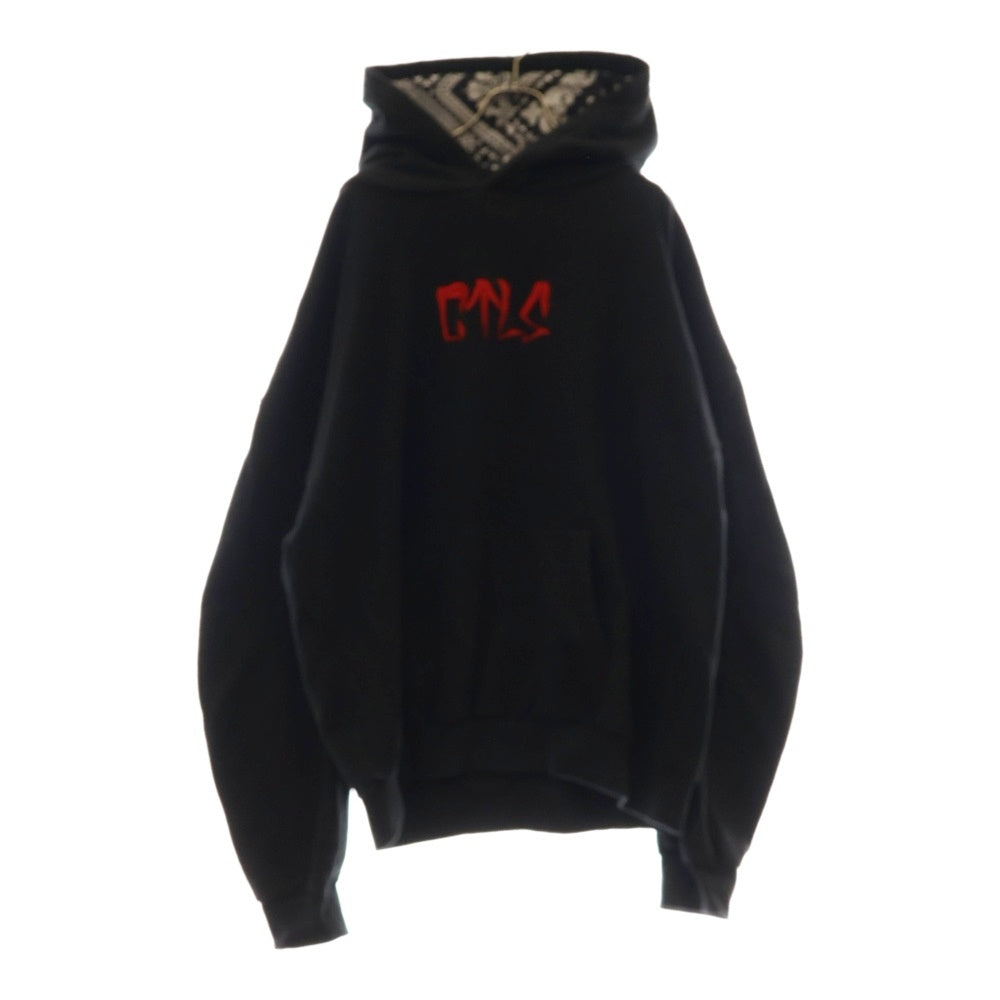 cvtvlist(カタリスト) 20SS USUAL LOGO HOODIE ユージュアル ロゴエンブロイダリー プルオーバーパーカー フーディー ブラック/レッド
