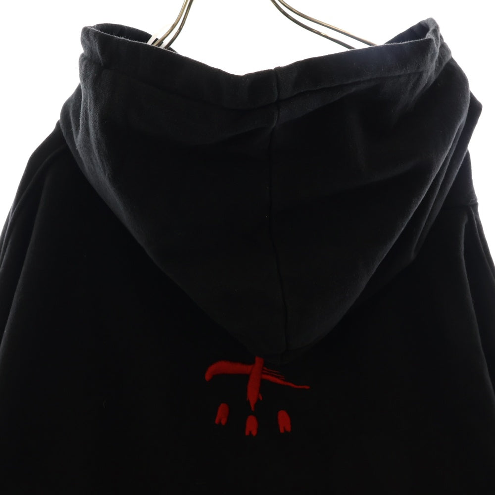 cvtvlist(カタリスト) 20SS USUAL LOGO HOODIE ユージュアル ロゴエンブロイダリー プルオーバーパーカー フーディー ブラック/レッド