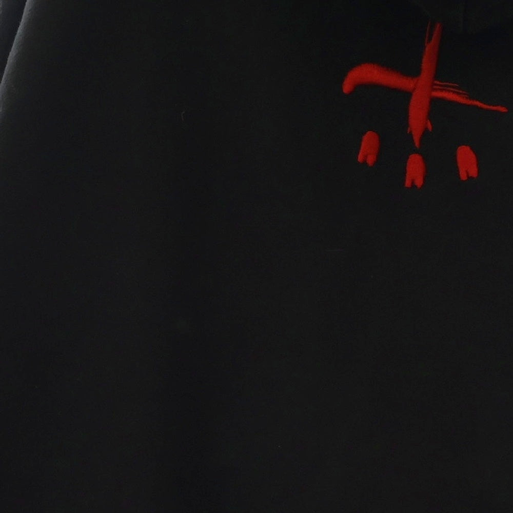 cvtvlist(カタリスト) 20SS USUAL LOGO HOODIE ユージュアル ロゴエンブロイダリー プルオーバーパーカー フーディー ブラック/レッド