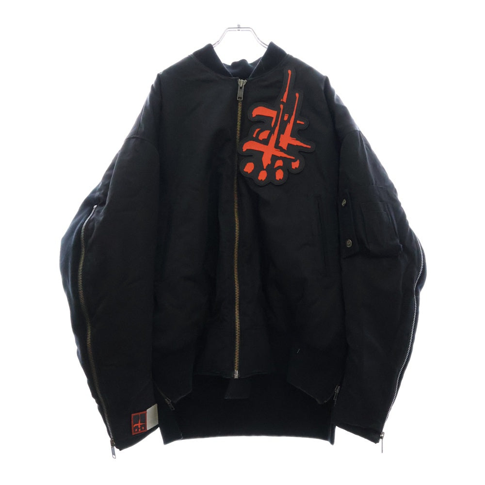 cvtvlist(カタリスト) CTLS Rubber Logo Riders MA-1 ラバーロゴ オーバーサイズ ボンバージャケット ブラック 2101110101