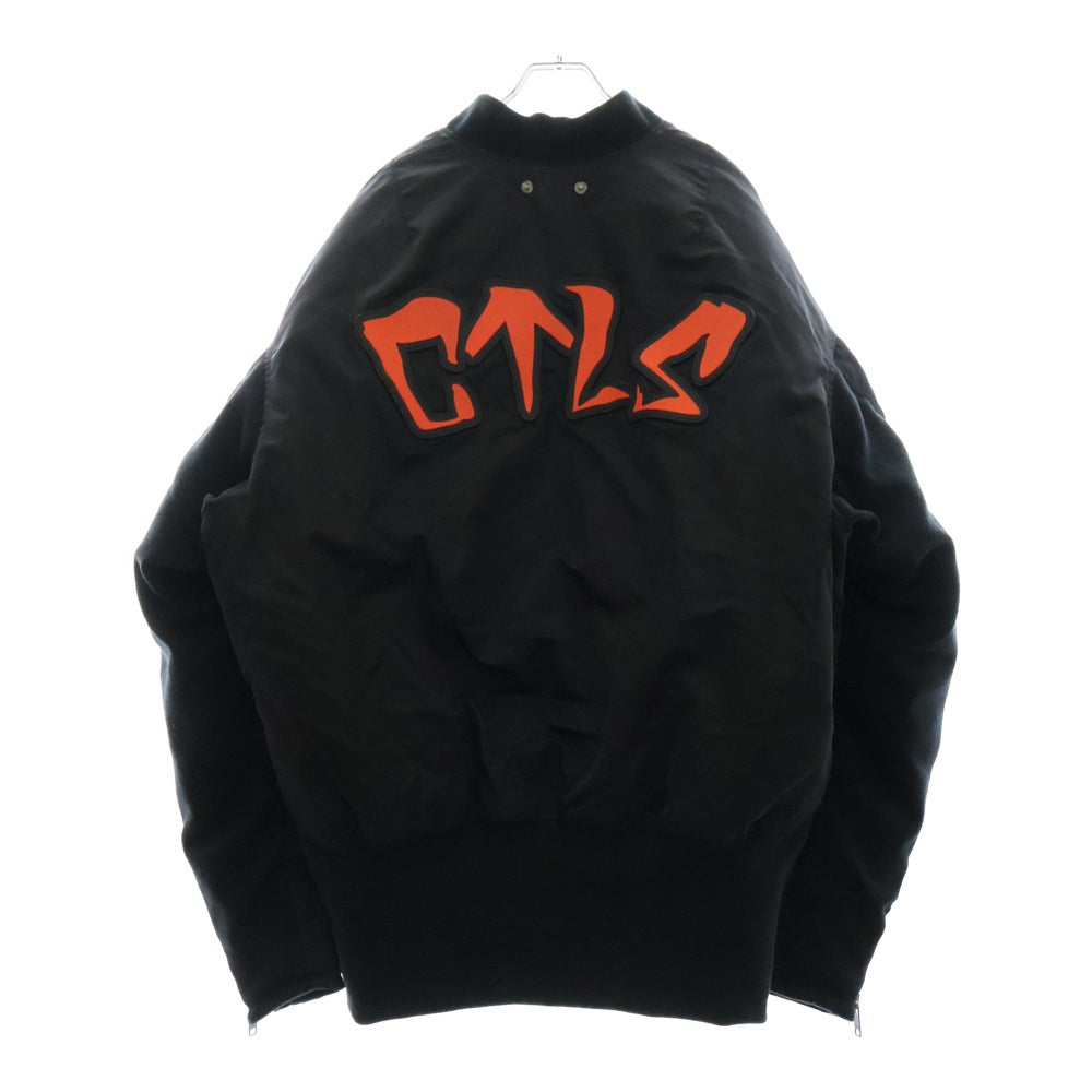 cvtvlist(カタリスト) CTLS Rubber Logo Riders MA-1 ラバーロゴ オーバーサイズ ボンバージャケット ブラック 2101110101