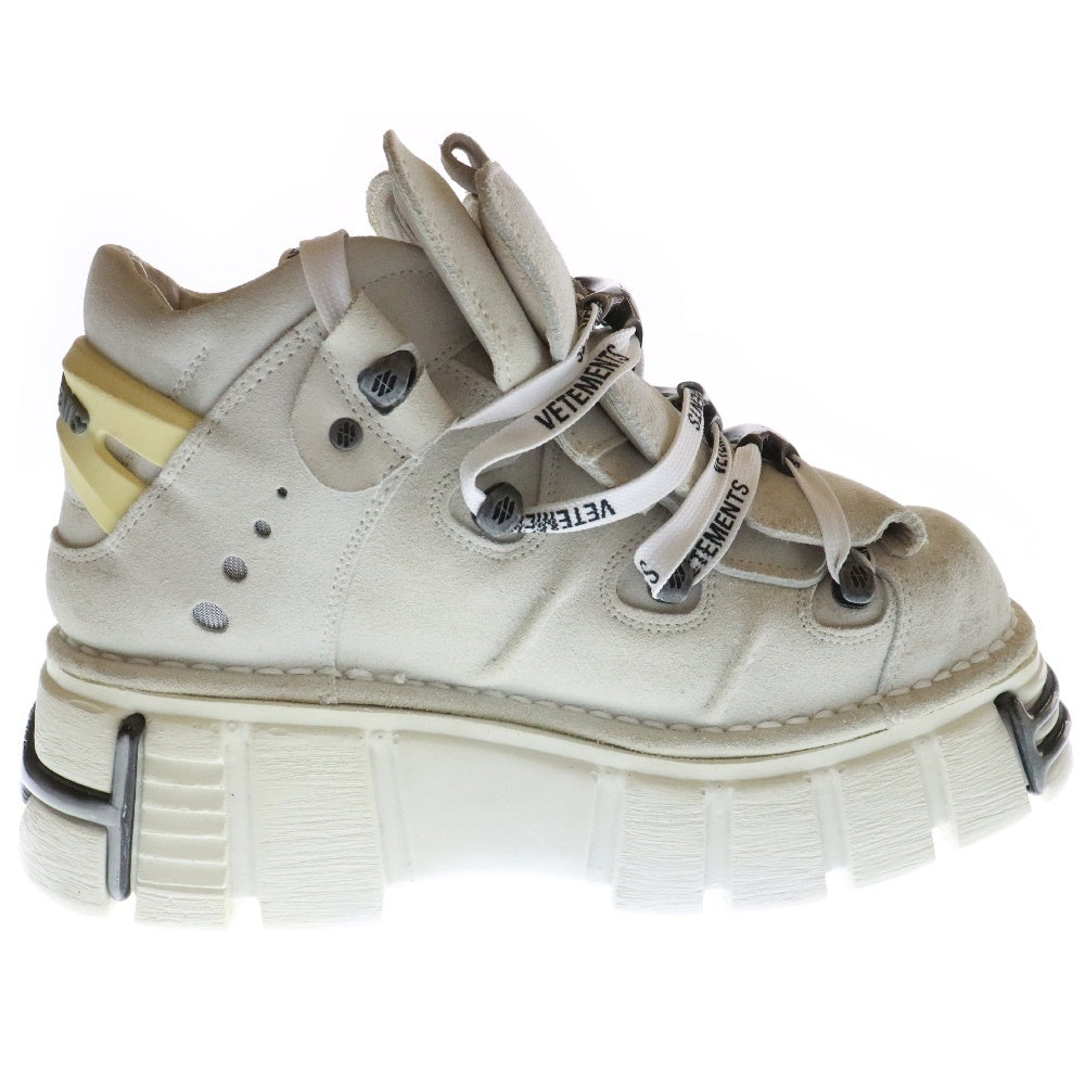 VETEMENTS(ヴェトモン) 23SS × NEW ROCK PLATFORM SNEAKERS ニューロック プラットフォーム 厚底 ローカットスニーカー ホワイト UA53SN200W