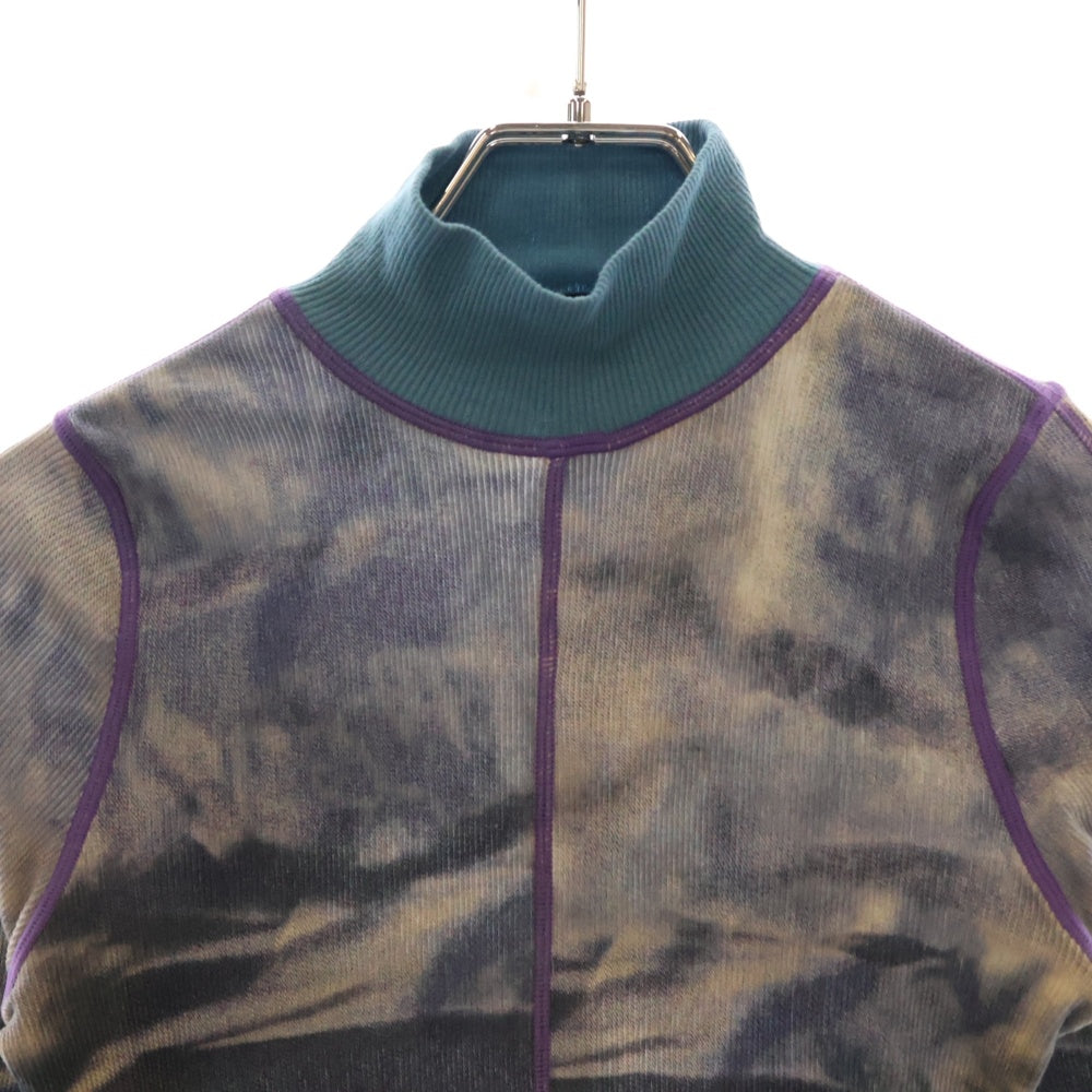 DIESEL(ディーゼル) Turtle Neck Camo Knitwear T-Swainy タートルネック カモニットシャツ ブルー レディース A06640