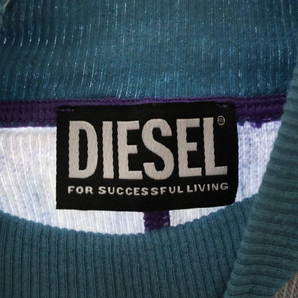DIESEL(ディーゼル) Turtle Neck Camo Knitwear T-Swainy タートルネック カモニットシャツ ブルー レディース A06640