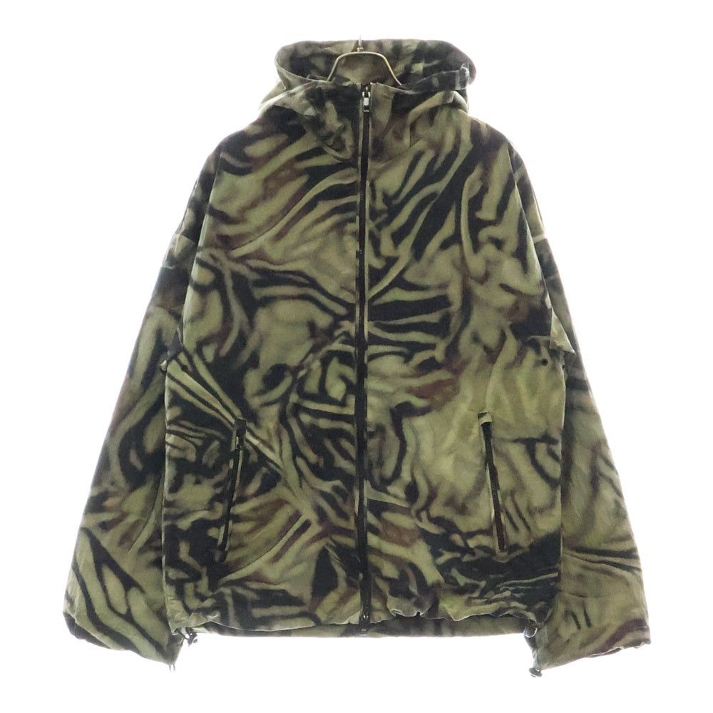 DIESEL(ディーゼル) 24SS J-LEOPOLD-ZEBRA レオパード ゼブラ フーデッドジャケット マウンテンパーカー 総柄 カーキ A13376