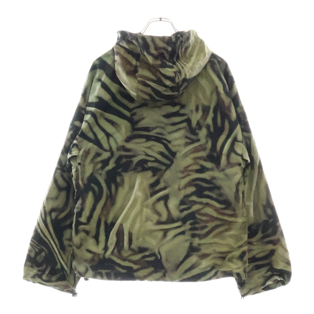 DIESEL(ディーゼル) 24SS J-LEOPOLD-ZEBRA レオパード ゼブラ フーデッドジャケット マウンテンパーカー 総柄 カーキ A13376