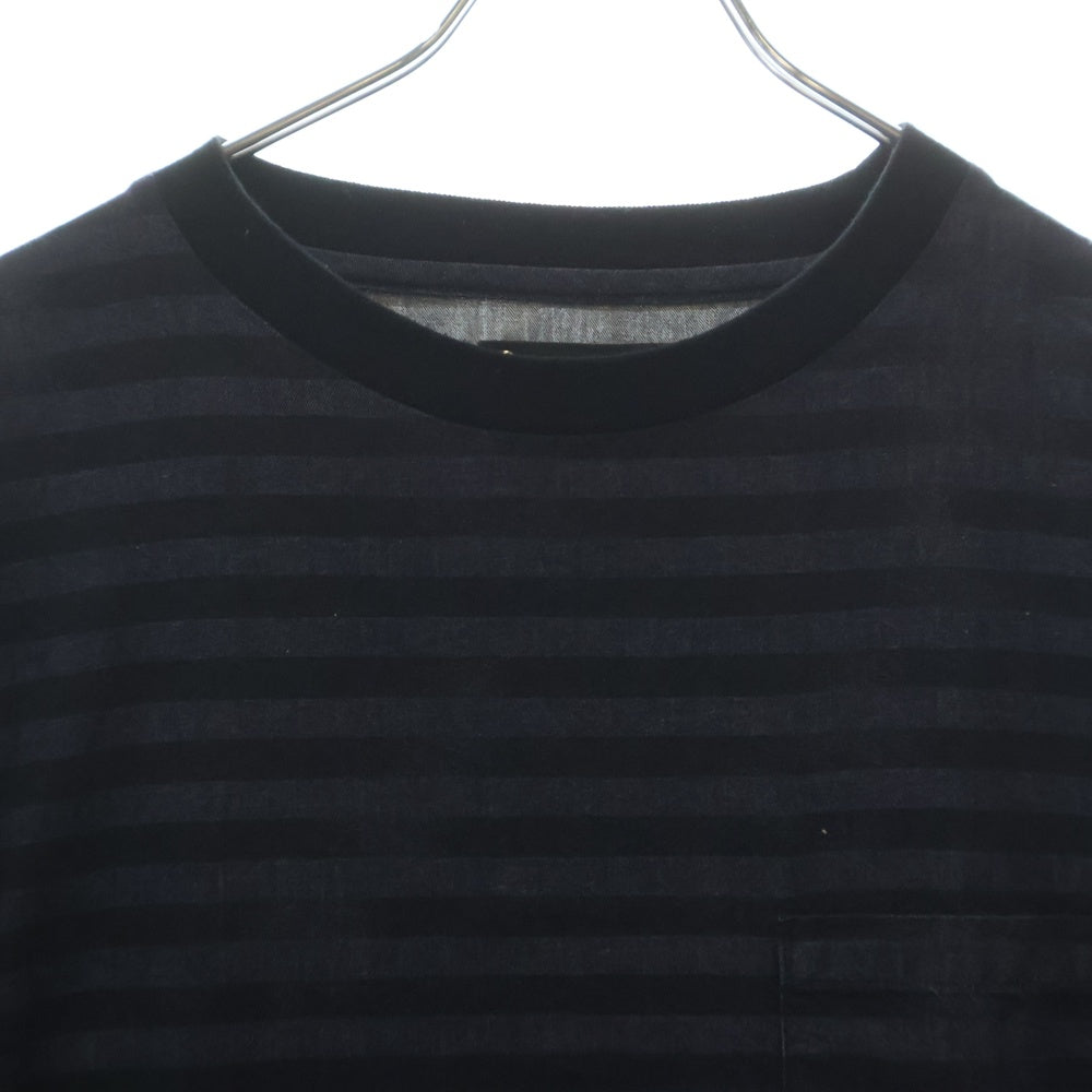 MINEDENIM(マインデニム) SAMPLE サンプル ボーダーデザイン ポケット 半袖Tシャツ カットソー ネイビー