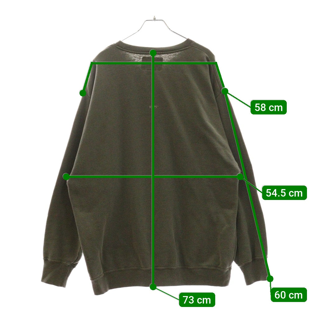 WTAPS(ダブルタップス) ALL 03 SWEATER Olive Drab クルーネックスウェットトレーナー オリーブドラブ グレー 232ATDT-CSM26