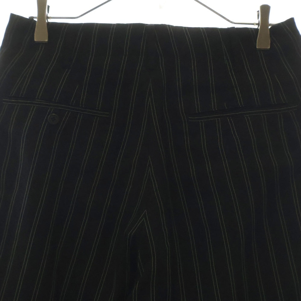 Yohji Yamamoto POUR HOMME(ヨウジヤマモト プールオム) 93AW ストライプデザイン レーヨン サルエル スラックスパンツ ネイビー HP-P03-205