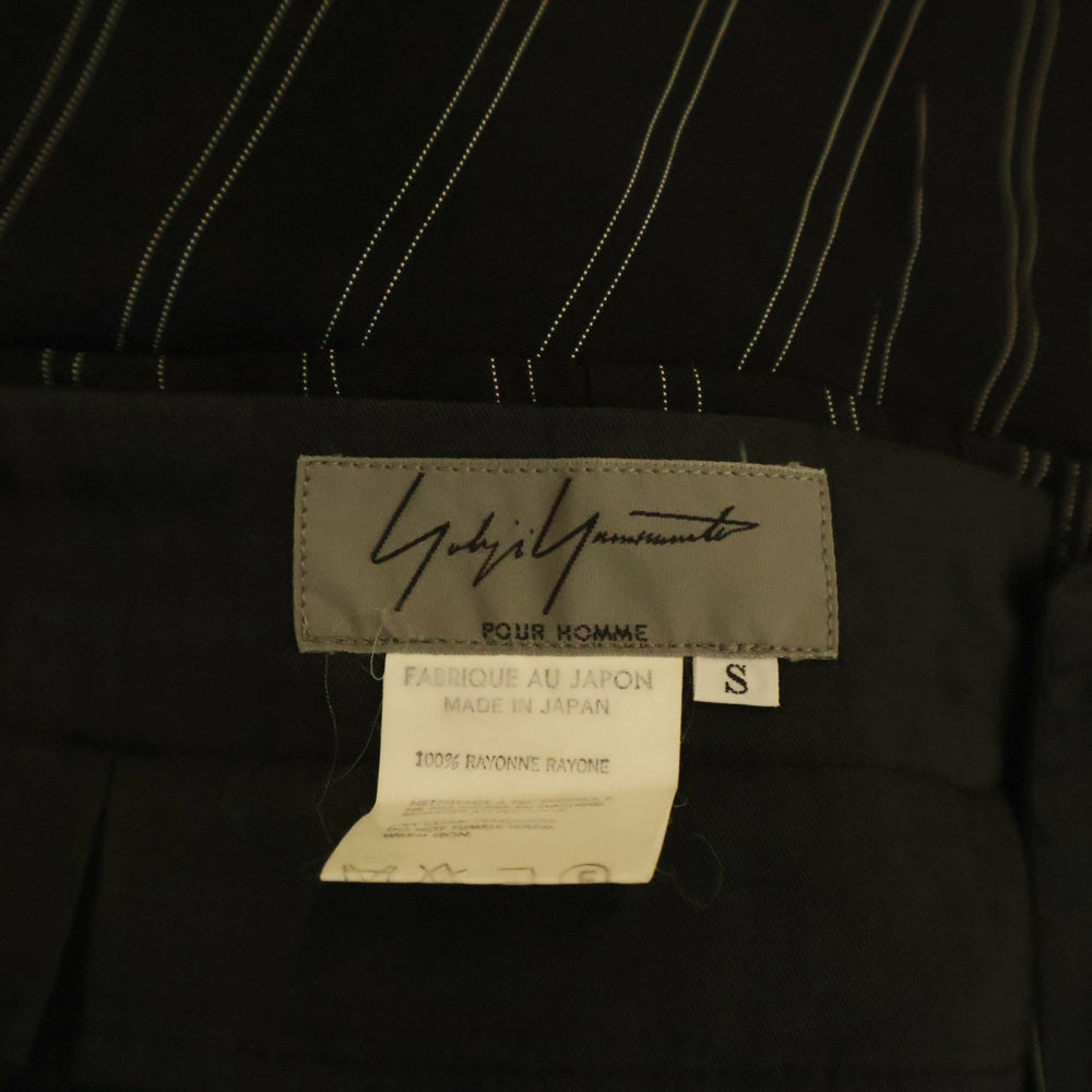 Yohji Yamamoto POUR HOMME(ヨウジヤマモト プールオム) 93AW ストライプデザイン レーヨン サルエル スラックスパンツ ネイビー HP-P03-205