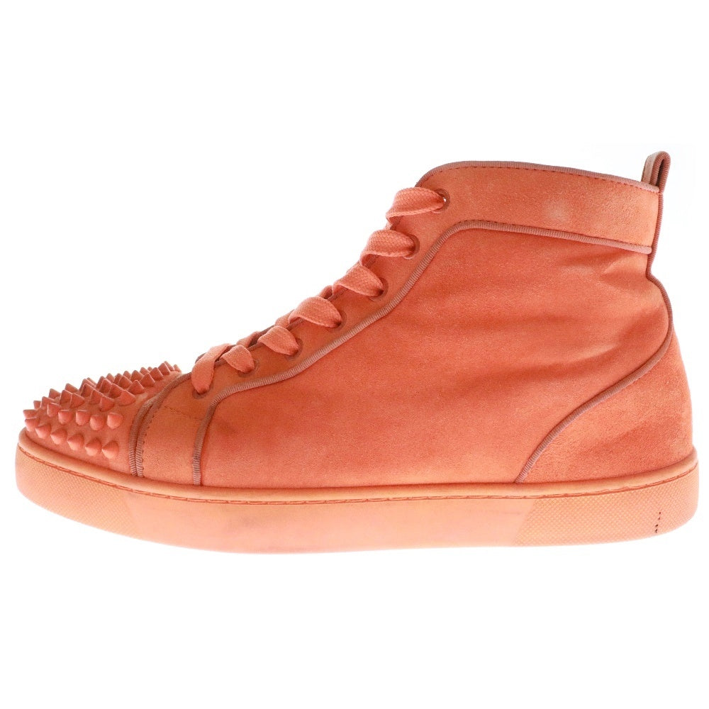 CHRISTIAN LOUBOUTIN(クリスチャンルブタン) LOU SPIKES ルー スパイク スタッズ スエード レザー ハイカット スニーカー オレンジ 1170725