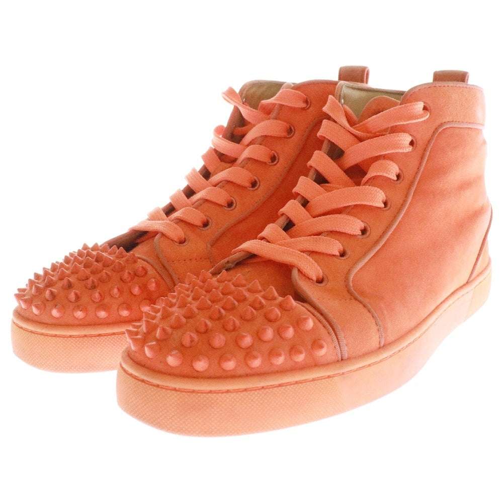 CHRISTIAN LOUBOUTIN(クリスチャンルブタン) LOU SPIKES ルー スパイク スタッズ スエード レザー ハイカット スニーカー オレンジ 1170725