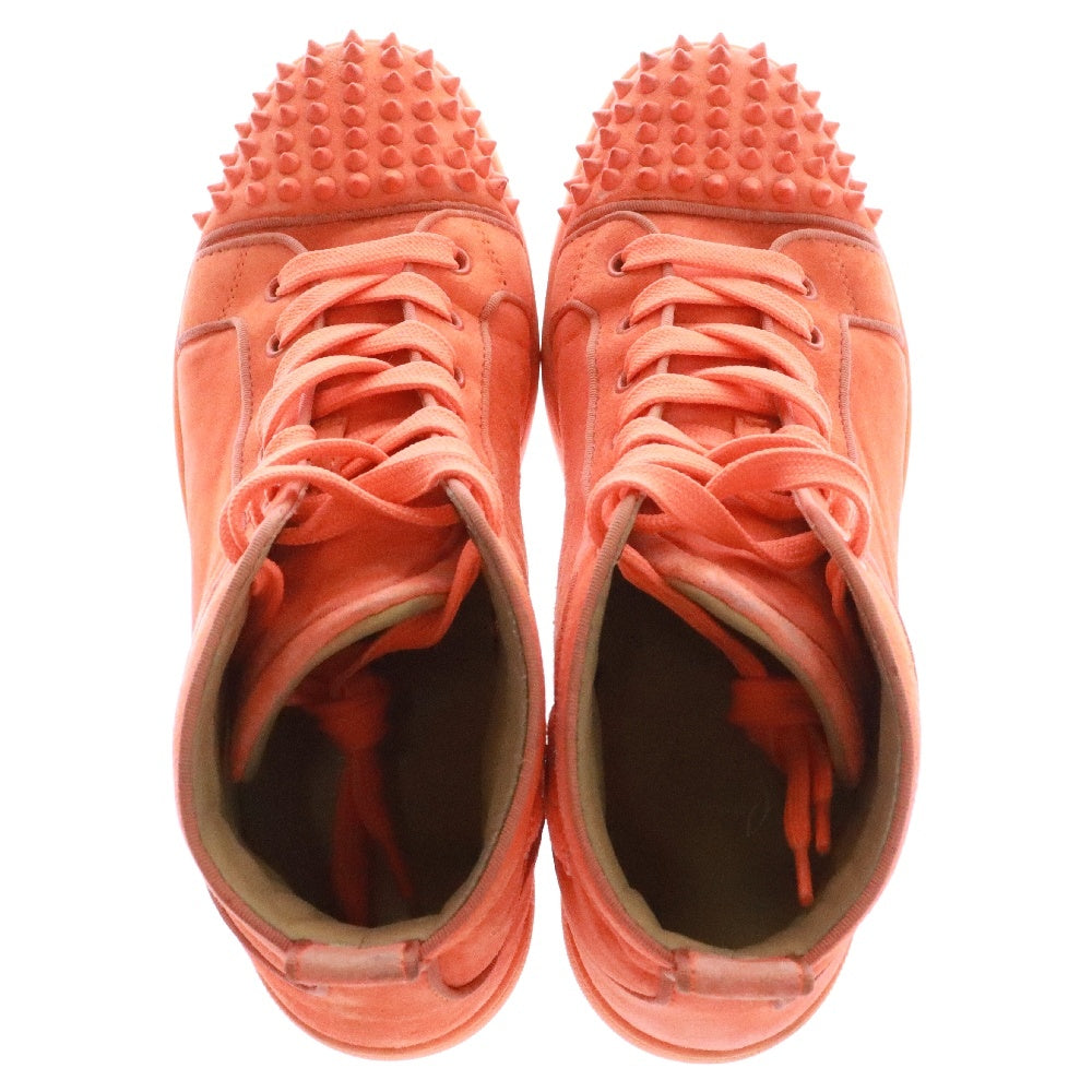 CHRISTIAN LOUBOUTIN(クリスチャンルブタン) LOU SPIKES ルー スパイク スタッズ スエード レザー ハイカット スニーカー オレンジ 1170725