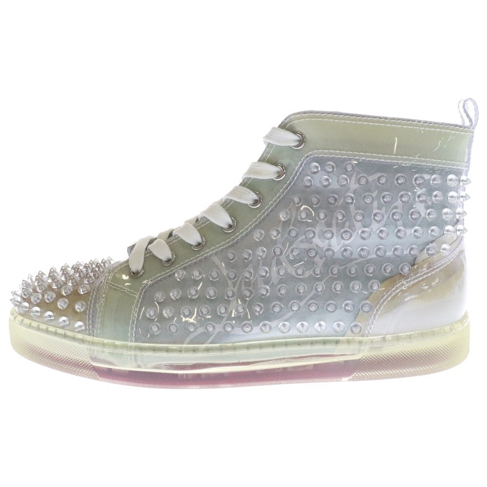 CHRISTIAN LOUBOUTIN(クリスチャンルブタン) LOUIS SPIKE ルイス スパイク スタッズ レザー ハイカット スニーカー クリア