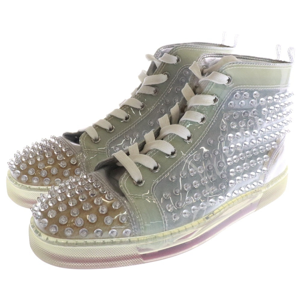 CHRISTIAN LOUBOUTIN(クリスチャンルブタン) LOUIS SPIKE ルイス スパイク スタッズ レザー ハイカット スニーカー クリア