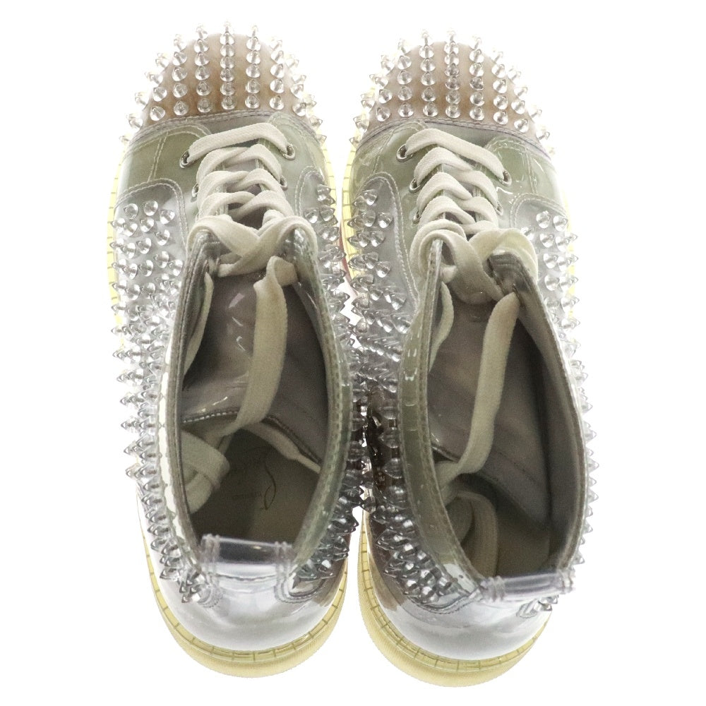 CHRISTIAN LOUBOUTIN(クリスチャンルブタン) LOUIS SPIKE ルイス スパイク スタッズ レザー ハイカット スニーカー クリア