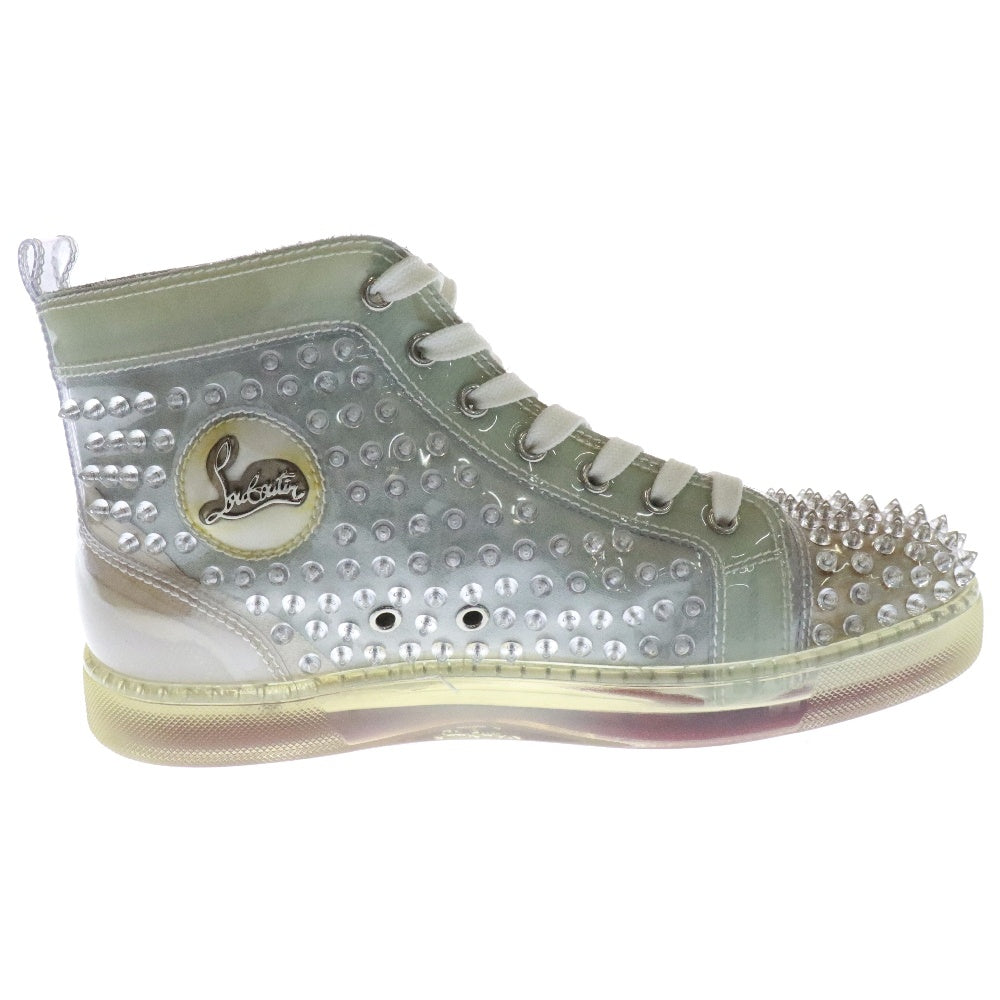 CHRISTIAN LOUBOUTIN(クリスチャンルブタン) LOUIS SPIKE ルイス スパイク スタッズ レザー ハイカット スニーカー クリア