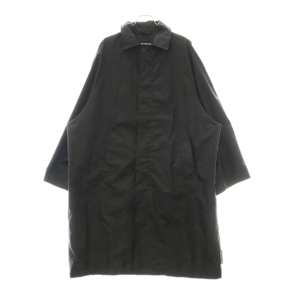 BALENCIAGA(バレンシアガ) ロゴタグ付き オーバーサイズポリエステルロングコート ブラック 572377 TED14