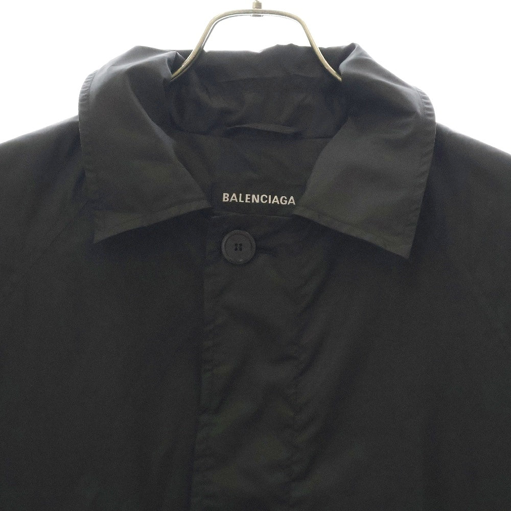 BALENCIAGA(バレンシアガ) ロゴタグ付き オーバーサイズポリエステルロングコート ブラック 572377 TED14